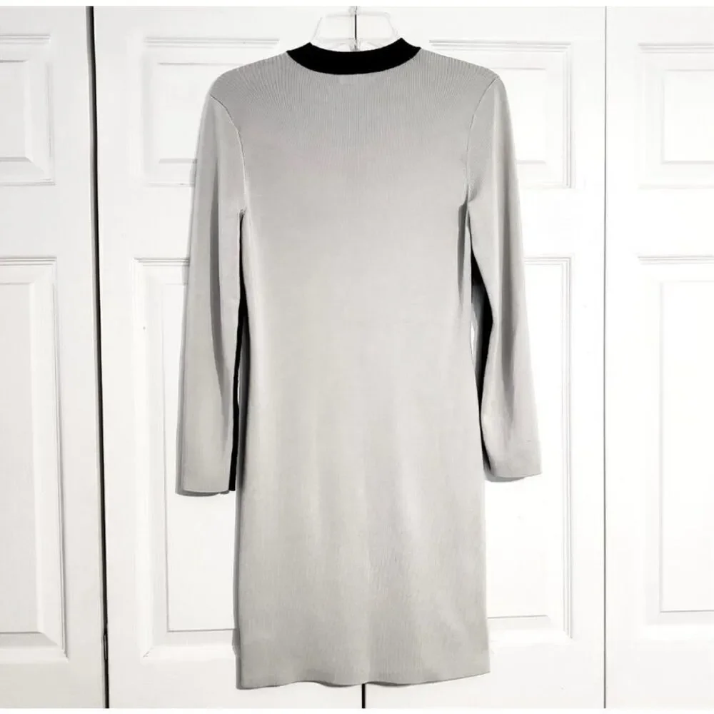 Rag & Bone Cecilee Merino Wool Dress gray black size medium excellent condition